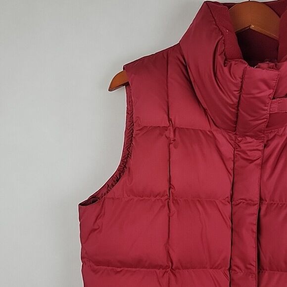 Eddie Bauer Goose Down Puffer Vest Womens Large Red EB700 Quilted Fitted - Picture 3 of 13